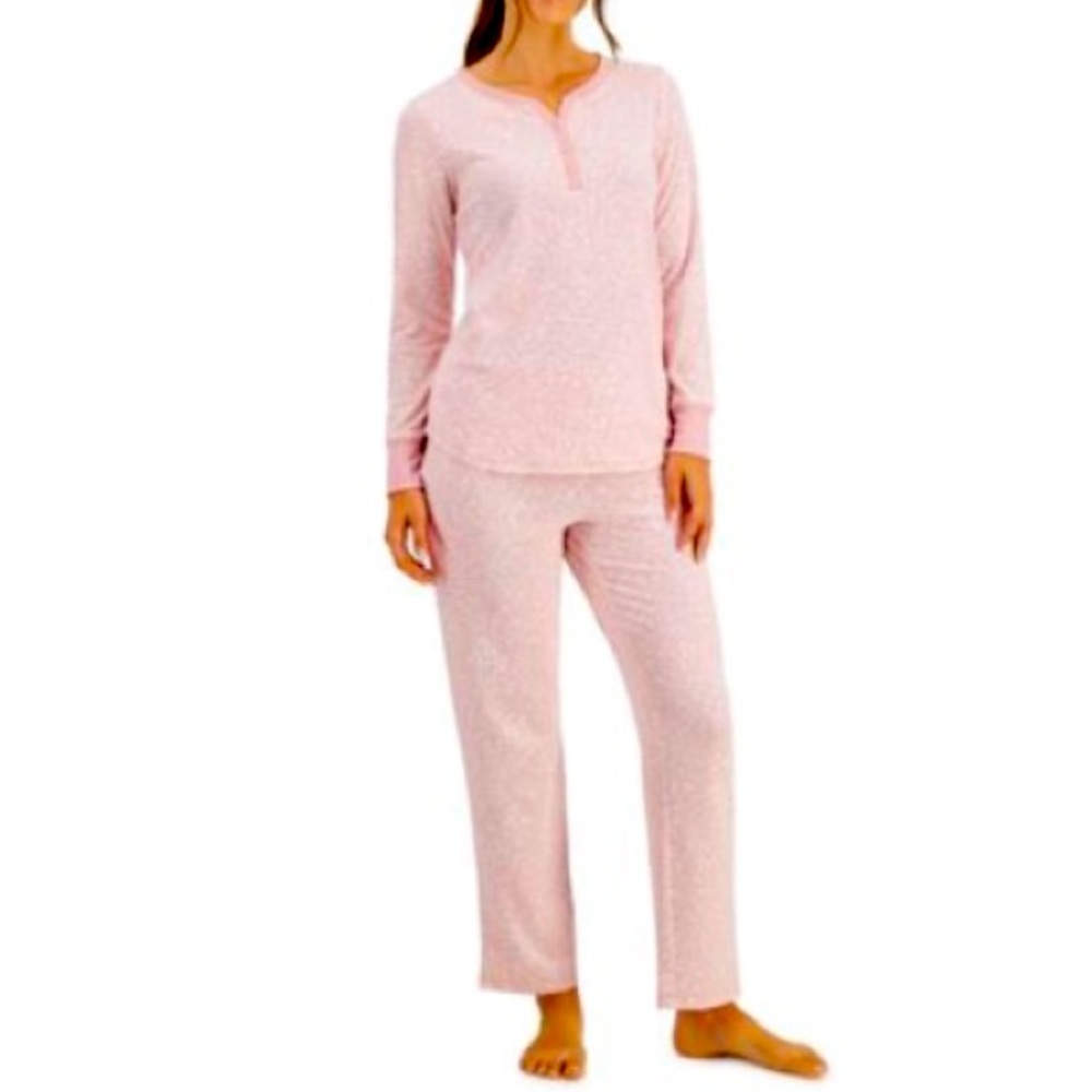 Charter Club Petite Thermal Fleece Printed Pajama Set